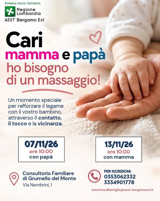 Massaggio neonatale con papà – Grumello del Monte